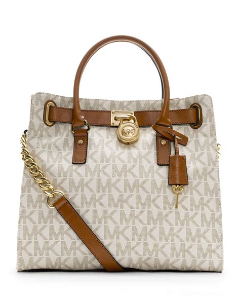 michael kors hamilton large logo tote brown|michael kors nouveau hamilton bag.